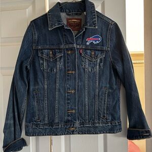 Levi's Dark Blue Denim Jacket with Buffalo Bills Logo